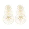 Chic Metal Irregular Hollow Round Tassel Drop Earrings With Silver Pin Geometric Light Luxury Style view 5