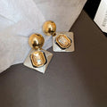 Alloy Rhinestone Geometric Rhombus Stud Earrings For Women Light Luxury Statement Style view 3