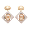 Alloy Rhinestone Geometric Rhombus Stud Earrings For Women Light Luxury Statement Style view 5