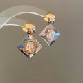 Alloy Rhinestone Geometric Rhombus Stud Earrings For Women Light Luxury Statement Style view 1