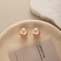 Elegant Flower Stud Pearl Drop Two-Way Rhinestone Silver Needle Fresh Spring Women's Fashion Earrings view 2