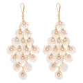 Light Luxury Acrylic Shell Geometric Zircon Tassel Drop Earrings With Silver Needles view 5