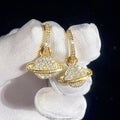 Creative Planet Metal Micro Pave Earrings, Dynamic Commuter Versatile Advanced Style Jewelry view 1