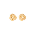 Elegant Vintage Hammered Gold Alloy Spiral Round Hollow Geometric Statement Stud Earrings view 5