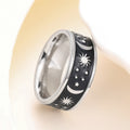 Designer Star And Moon Unisex Ring For Men And Women, Niche Fashion Jewelry Accessory view 3