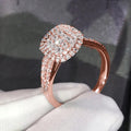 Elegant Sweet Women's Geometric Ring With Micro Pave Zircon, Shiny Classic Fashion Accessory view 3