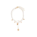 Starfish Shell Faux Pearl Layered Necklace Beach Vacation Style Clavicle Chain Jewelry view 5