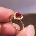 Delicate Heart Ring For Women, Elegant Sweet Eye Catching Fashion Jewelry For Daily Matching Accessory view 2