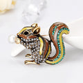 Gold Tone Silver Tone Squirrel Crystal Two Designs Metal Brooch Pin view 3