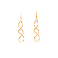 Elegant Gold Alloy Wavy Spiral Geometric Drop Hook Earrings For Women Luxury Minimalist Curve Earrings view 5