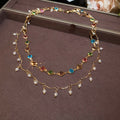 Exotic Double Layer Faux Pearl Necklace Geometric Round Bead Light Luxury Collarbone Choker view 4