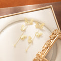 Elegant Gold Alloy 3D Butterfly Tassel Drop Studs With Crystal Rhinestone Accents For Women Earrings view 4