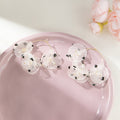 Korean Transparent Polka Dot Organza Flower Alloy Hoop Crystal Bead Summer Vacation Earrings view 2