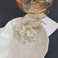 Elegant Shell Petal Pearl Tassel Stud Earrings With Zircon Rhinestone Alloy Hoop Luxury Vacation Earrings view 4