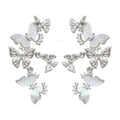 Copper Zircon Mother Of Pearl Butterfly Tassel Drop Earrings, Korean Light Luxury Style view 5