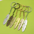 Zinc Alloy Feather Keychain Bag Charm Gift – Antique Copper view 1