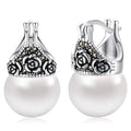 Glossy Rose Flower Earrings With Inlaid Zircon, Elegant Classical Fashion Jewelry For Women view 1