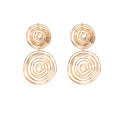 Luxury Vintage Alloy Double Spiral Wire Drop Stud Earrings For Women Statement Metal Circle Earrings view 5