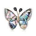 Alloy Rhinestone Abalone Shell Butterfly Brooch For Elegant Clothing Decor view 1