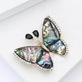 Alloy Rhinestone Abalone Shell Butterfly Brooch For Elegant Clothing Decor view 4
