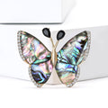 Alloy Rhinestone Abalone Shell Butterfly Brooch For Elegant Clothing Decor view 2