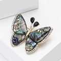 Alloy Rhinestone Abalone Shell Butterfly Brooch For Elegant Clothing Decor view 3