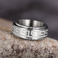 New Textured Pattern Rotatable Ring Light Luxury Designer Dark Style Trendy Finger Jewelry view 2