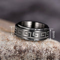 New Textured Pattern Rotatable Ring Light Luxury Designer Dark Style Trendy Finger Jewelry view 4