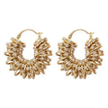 Rhinestone Round U-Shaped Alloy Earrings Light Luxury Geometric Fashion Ear Cuffs view 5