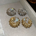 Rhinestone Round U-Shaped Alloy Earrings Light Luxury Geometric Fashion Ear Cuffs view 3