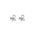 Elegant Hollow Bow Knot Pearl Rhinestone Alloy Studs For Women Light Luxury Sweet Style Earrings view 5