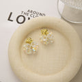 French Vintage Luxury Rose Flower Crystal Tassel Studs Super Sparkly Alloy Sweet Elegant Statement Earrings view 3