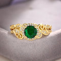Vintage Palace Style Two Piece Couple Rings For Women, Elegant Hong Kong Style Fashion Jewelry view 2