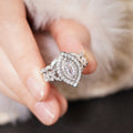 Light Luxury Couple Rings For Women, Marquise Geometric Sparkling Bridal Fashion Jewelry view 3