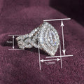 Light Luxury Couple Rings For Women, Marquise Geometric Sparkling Bridal Fashion Jewelry view 4