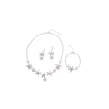 Light Luxury Copper Zircon Flower Pendant Necklace Bracelet Earrings Jewelry Set view 5