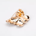 Red Gold Tone Butterfly Crystal Enamel Metal Brooch Pin view 5