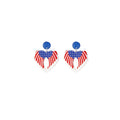 Patriotic American Flag Star Flower LOVE Acrylic Enamel Stud Drop Earrings For Independence Day Earrings view 5