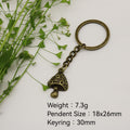 Zinc Alloy Mushroom Keychain For Bag Charm Key Ring Gift view 2
