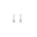 Vintage New Chinese Pearl Stud Drop Earrings With Silver Alloy Gourd Charm Elegant Daily Fashion Earrings view 5