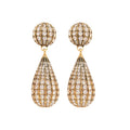 Chic Alloy Rhinestone Striped Oval Teardrop Stud Earrings, Vintage Statement Style view 5