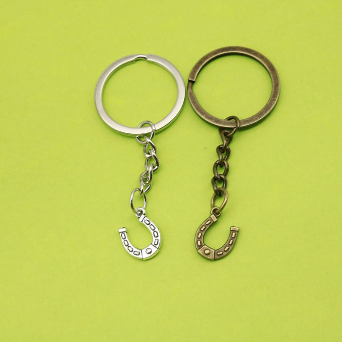 Metal Horseshoe Keychain Bag Charm Good Luck Gift