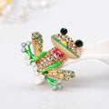 Green Gold Tone Frog Enamel Metal Brooch Pin 3.7 x 4.1 cm view 4