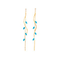 French Light Luxury Long Leaf Tassel Drop Earrings For Women, Elegant Summer Fashion Jewelry view 5