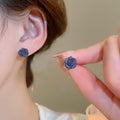 Resin Rose Flower Stud Earrings With Silver Posts, Style Elegant Fashion Jewelry view 2