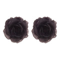 Resin Rose Flower Stud Earrings With Silver Posts, Style Elegant Fashion Jewelry view 5