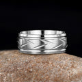 Minimal Textured Ring, Cool Style Versatile Simple Finger Ring For Daily Wear Fashion Jewelry view 1
