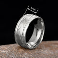Minimal Textured Ring, Cool Style Versatile Simple Finger Ring For Daily Wear Fashion Jewelry view 4