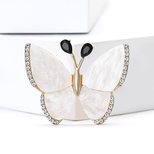 Alloy Rhinestone Butterfly Brooch Pin For Women Clothing Decoration