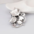 Aqua Silver Tone Shell Shell Metal Brooch Pin 4 x 4.4 cm view 5